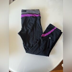 lululemon athletica Black and Purple Capris